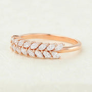 Marquise Shaped Moissanite Half Eternity Wedding Band Mapple Gems